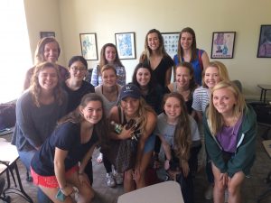 Allison Kleinman, Blake Behrens, Caroline Lewis, Charlotte Sullivan, Ciara Appelbaum, Elise Dean, Emily Eisert (not pictured), Emma Lang, Heather Wiley, Isabella Zhang, Janelle Thomas, Katie Dickens, Lily Walter, Melissa Farley, Shannon Kuehn
